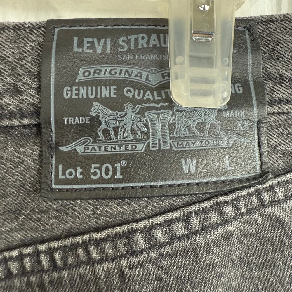 Levi Strauss‎ Mens 501 Premium Black Wash Straight Leg Jeans 29x32